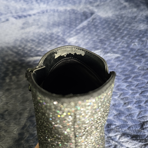 Cat & Jack Black Glitter Ankle Boots - Picture 8 of 16